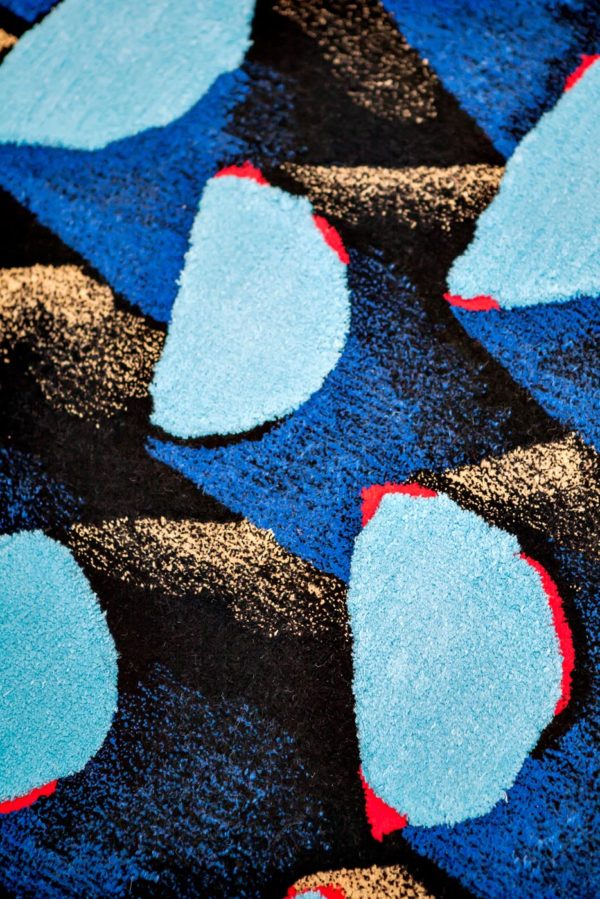 Tapis / Rug Bleu palmier by Julien Colombier détail