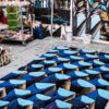 Tapis / Rug Bleu palmier by Julien Colombier in situ